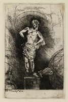 KG 03567
<br/>
Steen verwoest het beeld uit Nebukadnessars droom (B 36)
<br/>
<em>Rembrandt (1606-1669)</em>